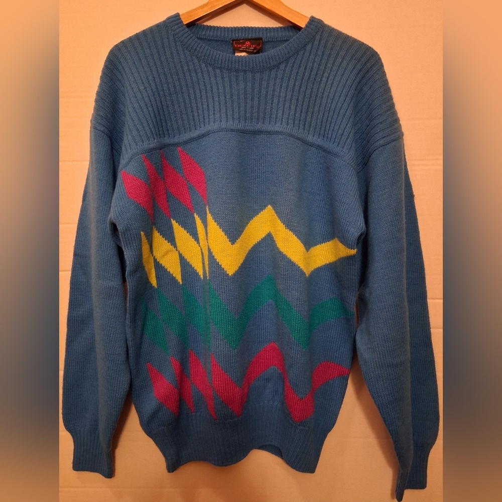Vintage 80's 90's Demetre Wool Ski Sweater Sz XL